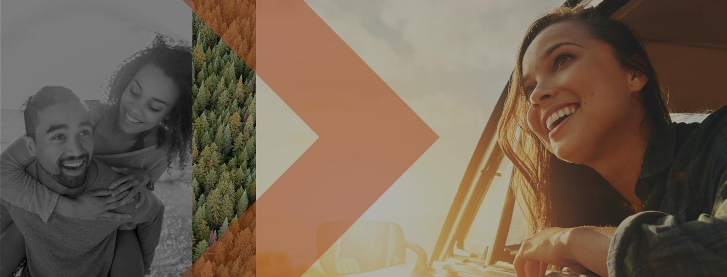 A man gives a woman a piggy-bag and another woman leans out of the window of a car