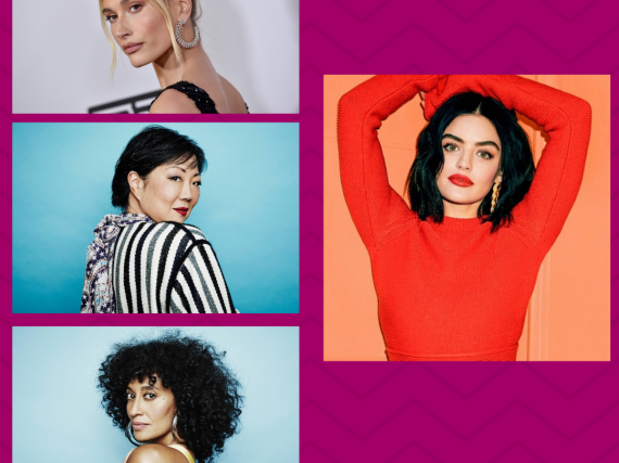 Photos of all four women featured in the blog: Lucy Hale, Margaret Cho, Hailey Bieber, and Tracee Ellis Ross.