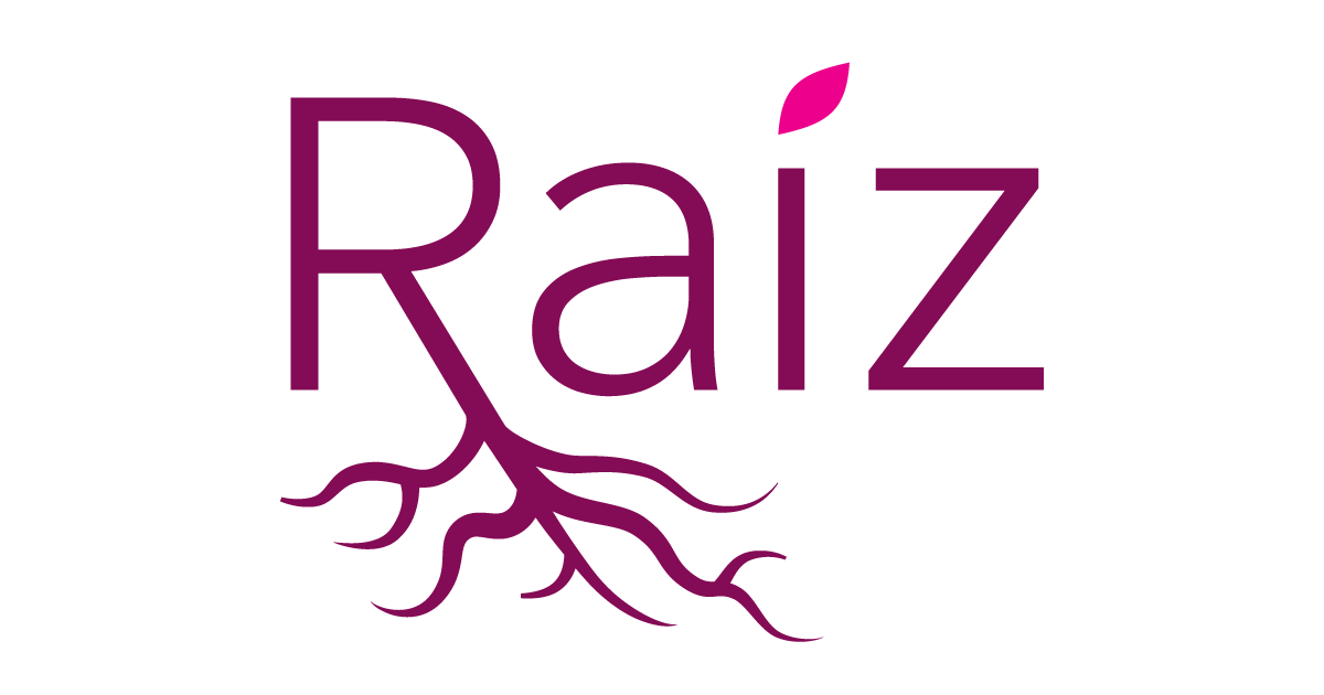 The logo for Raiz organization.